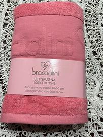Coppia asciugamani Braccialini rosa