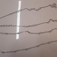 2 lunghe collane tipo Chanel in argento