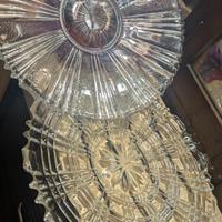 set 2 piatti eleganti da portata , vetro decorato 