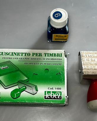 Cuscinetto per timbri e timbro Lebez