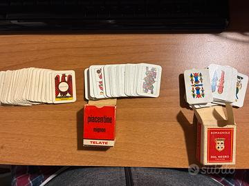 3 mazzi di vecchie carte da gioco mignon