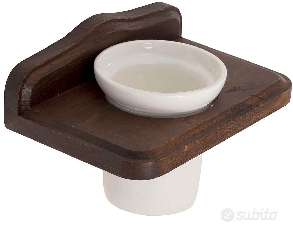 Accessori Bagno in Legno di Noce e Ceramica