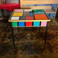 Tavolino Vintage anni '50 vetro e ottone