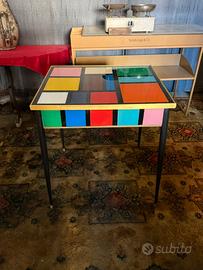 Tavolino Vintage anni '50 vetro e ottone