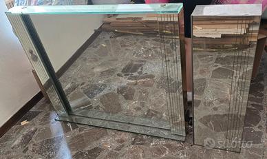 pensile bagno più mobiletto in vetro