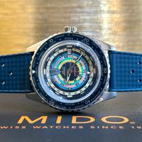 mido ocean star worldtimer NUOVO full set blu