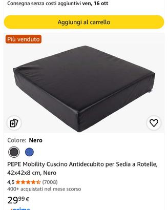 Cuscino antidecupito per sedia a rotelle