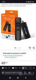 box android TV Fire Stick Mx10 f2 8k WiFi 8gb