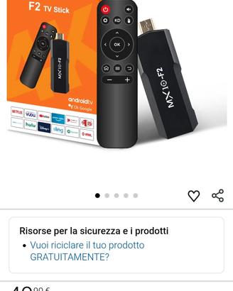 box android TV Fire Stick Mx10 f2 8k WiFi 8gb