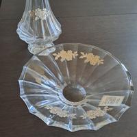 Centro tavola e vaso  in vetro e argento