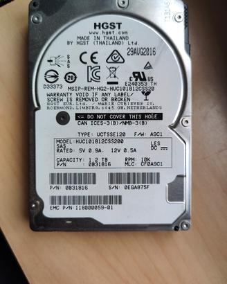 Hdd sas 1.2 TB.