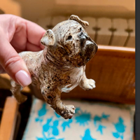 RARITA':statuaBULLDOGfranceseCERAMICAanticaAnni40