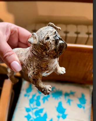RARITA':statuaBULLDOGfranceseCERAMICAanticaAnni40