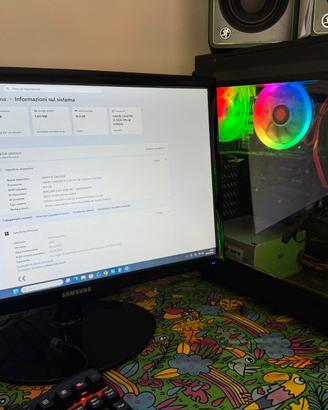 PC Desktop con Monitor Ideale Casa/Ufficio/DAD