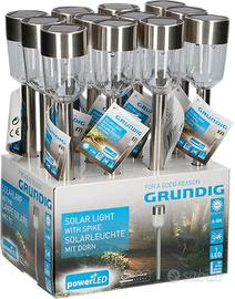 12 Paletti solari da giardino 4.5 x 36 cm Grundig