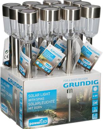 12 Paletti solari da giardino 4.5 x 36 cm Grundig