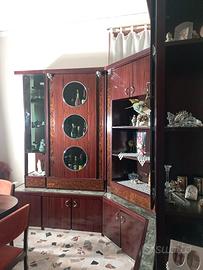 Mobile soggiorno angolare colore mogano