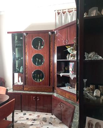 Mobile soggiorno angolare colore mogano