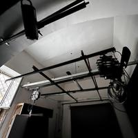 Sistema binari pantografo per studio fotografico