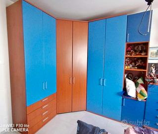 armadio angolare + scaffale armadietto 