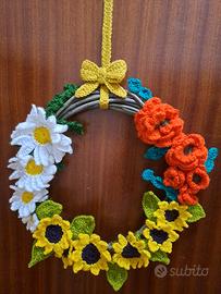 ghirlande di fiori all uncinetto fatte  a mano