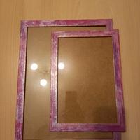 set 2 cornici rosa e argento  30x40 -20x30