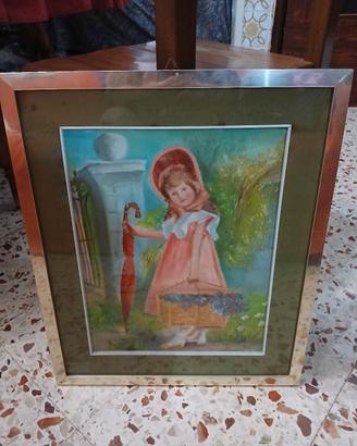 Quadro vintage dipinto a olio su tela 