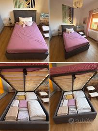 Letto 1 piazza r mezza contenitore e materasso