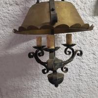 lampadario Country Vintage con ferro battuto 