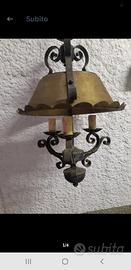 lampadario Country Vintage con ferro battuto 