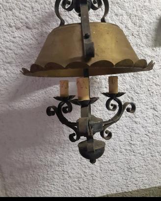 lampadario Country Vintage con ferro battuto 