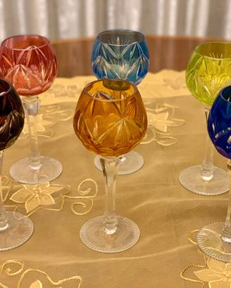 SPLENDIDI CALICI VINTAGE IN CRISTALLO UNGHERESE