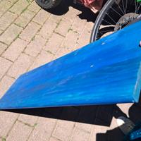 Mensola blu in legno di pino