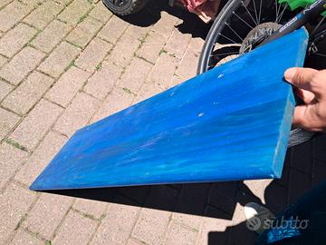 Mensola blu in legno di pino