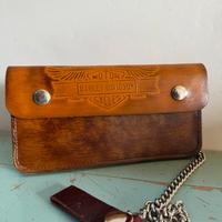 Portafoglio Harley Davidson pelle vera marrone