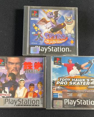 Giochi PS1 (Spyro,Tekken 2,Tony Hawk's Proskater3)