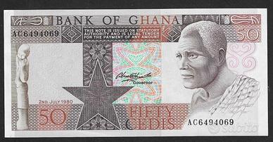 Ghana - banconota FdS UNC da 50 Cedis