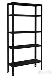 Scaffale kit 5 ripiani nero L 90 x P 30 x H 180