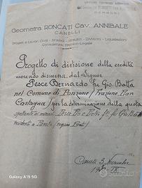 Progetto di divisione della eredità 