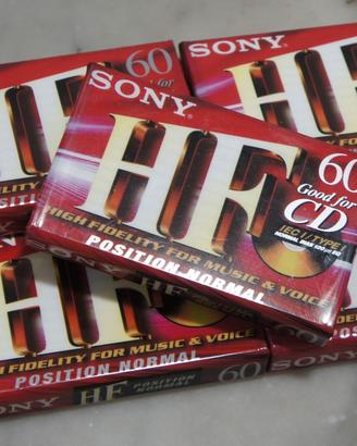 Audiocassette 60 minuti Sony Maxell nuove