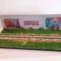 Diorama Ferroviario Artigianale 1:87 con Murale