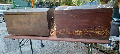2 bauli in legno anni 70 