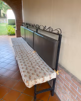 Panca vintage struttura in ferro battuto