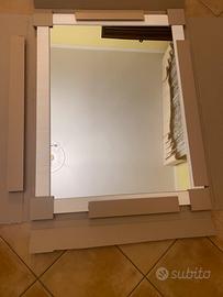 Specchio bagno piu lampada in ottone