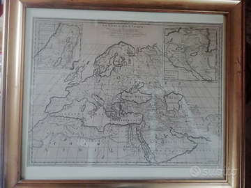 Incisione carta geografica del sacro 1707