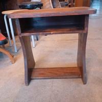Vecchio banchetto da scuola in legno artigianale