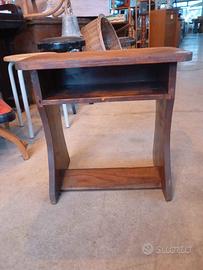 Vecchio banchetto da scuola in legno artigianale