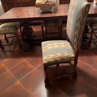 Sedie legno massello e tessuto pesante