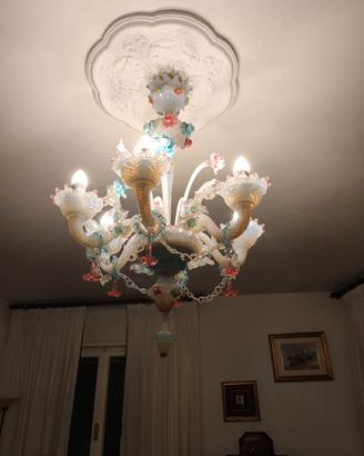 Lampadario artistico in vetro di Murano