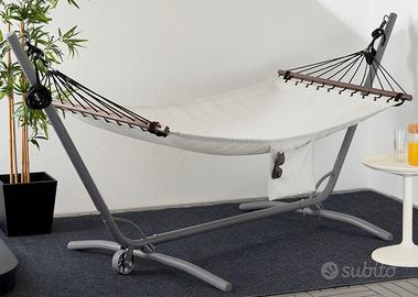 Amaca Ikea in legno con supporto + amaca Decathlon